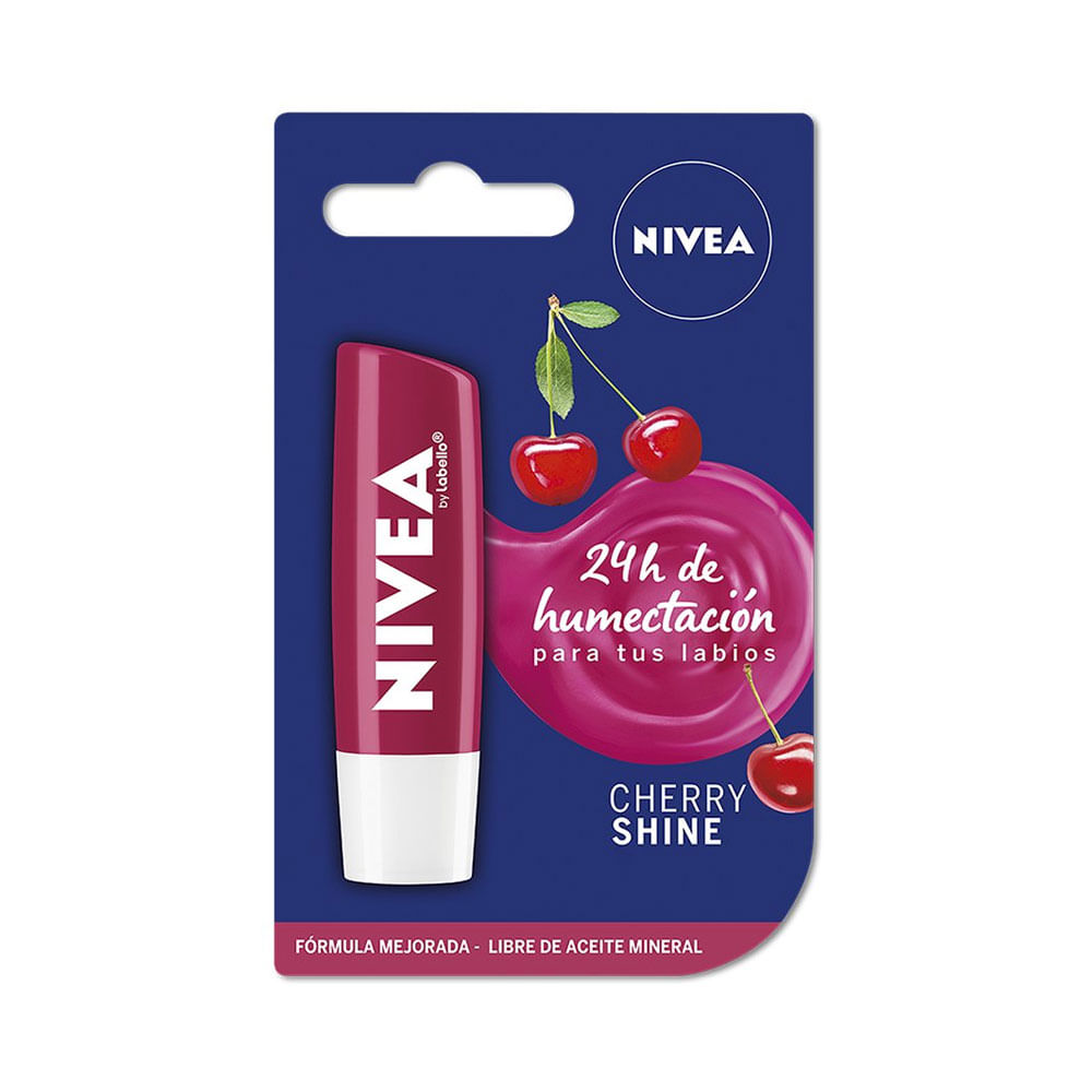 Bálsamo labial Nivea Lip Care FPS 10 Fruiy Shine Cherry