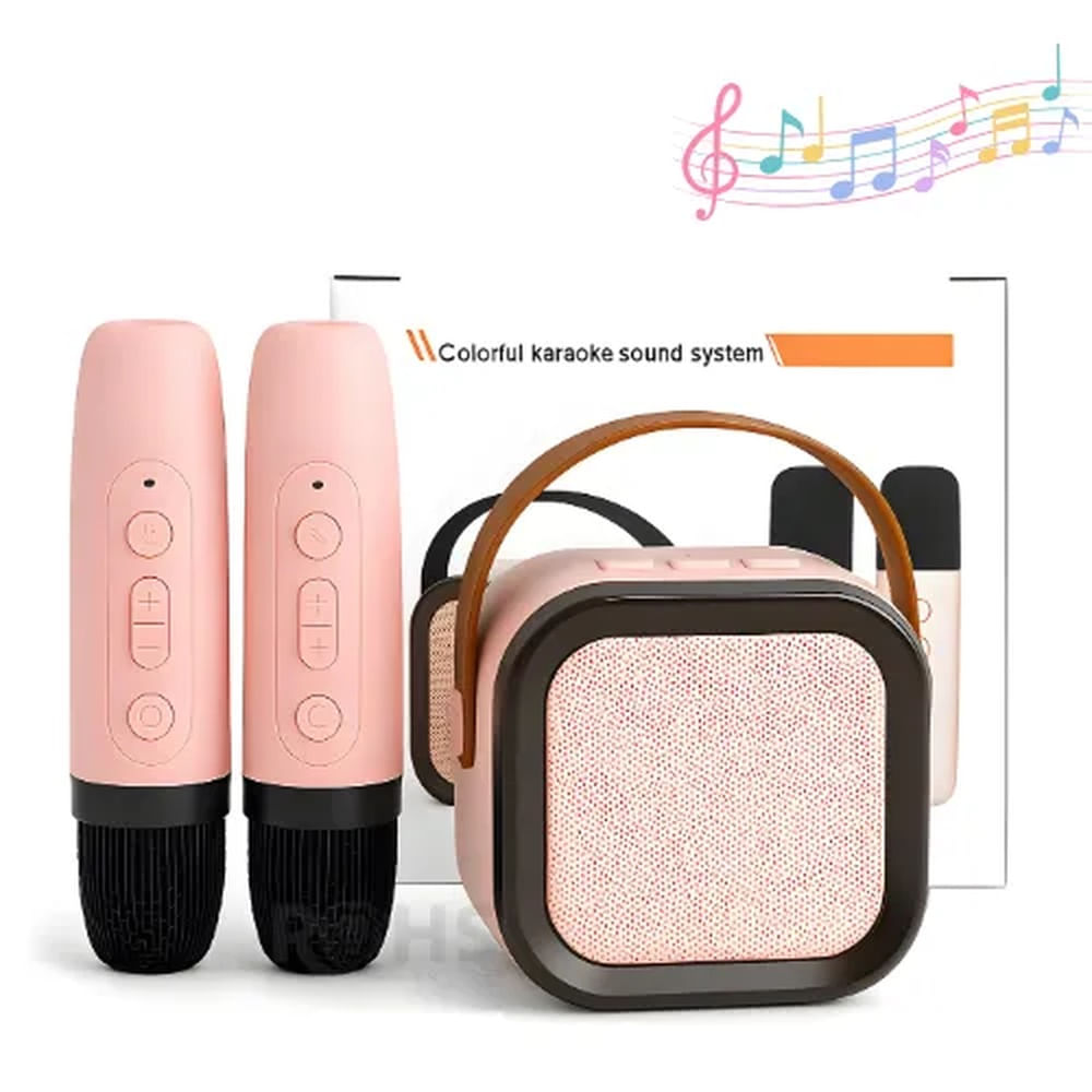 Micrófono Karaoke Con Parlante Rosado,  Ideal Para Diversión De Los Peques