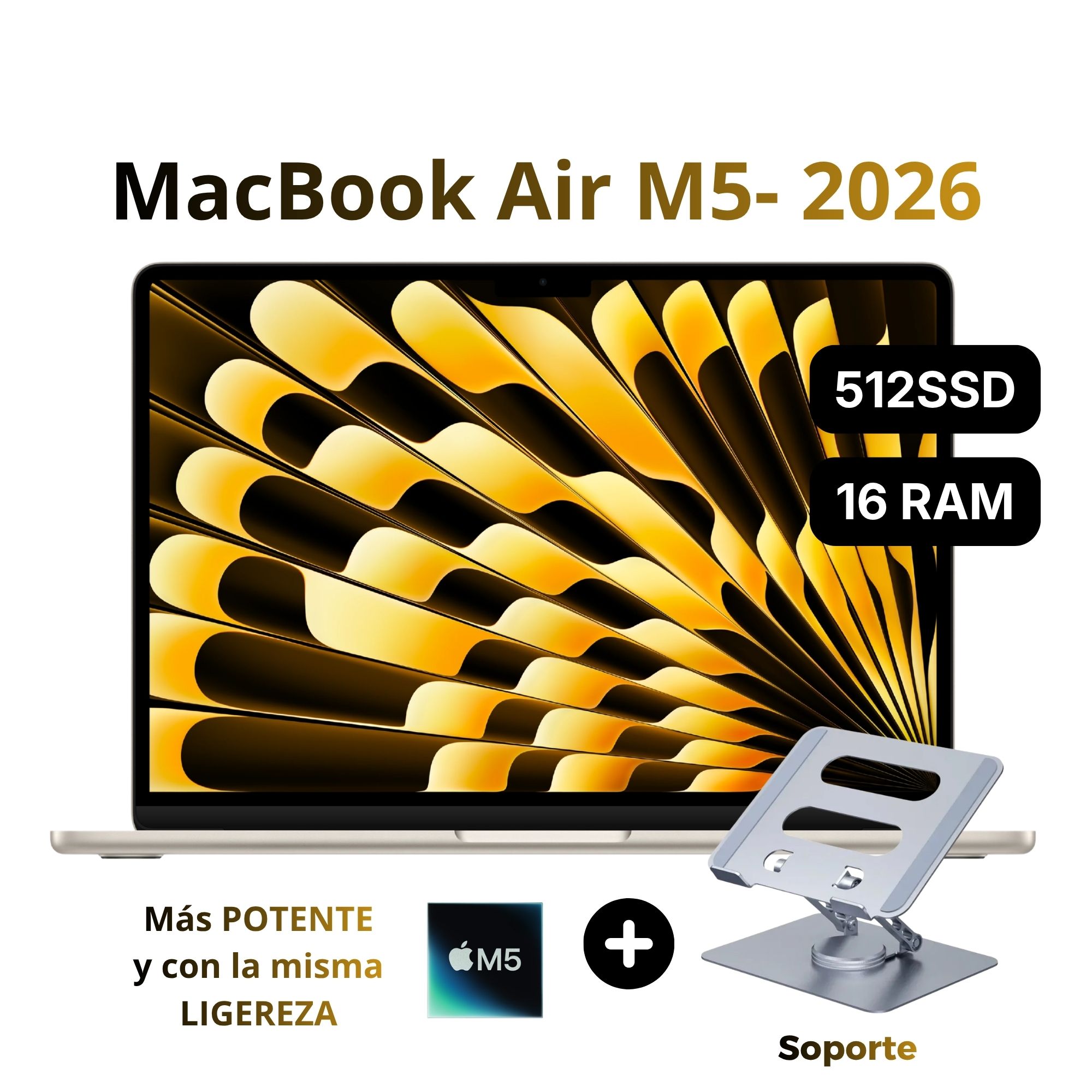 MacBook Air Apple de 13'' Chip M5 16GB RAM  512GB SSD Teclado Inglés - Starlight