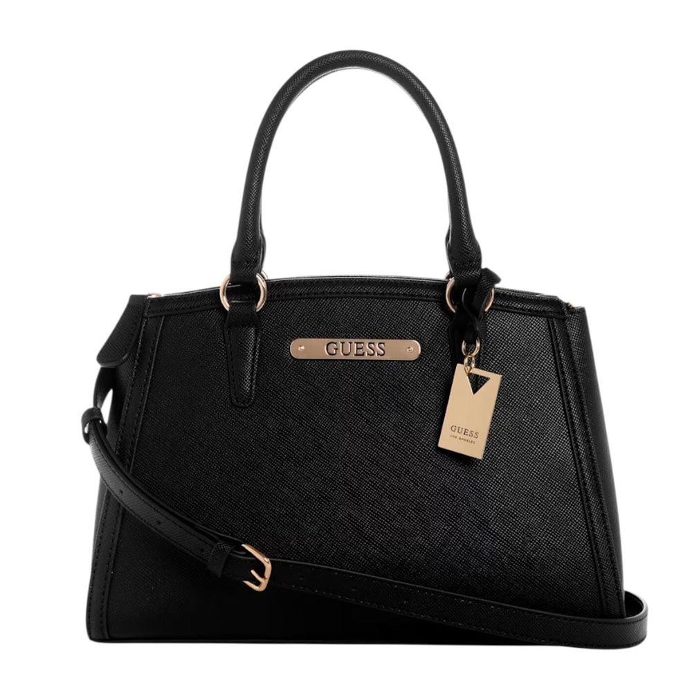 CARTERA CROSSBODY GUESS ELEGANTE NEGRA CON DORADO KYRIE