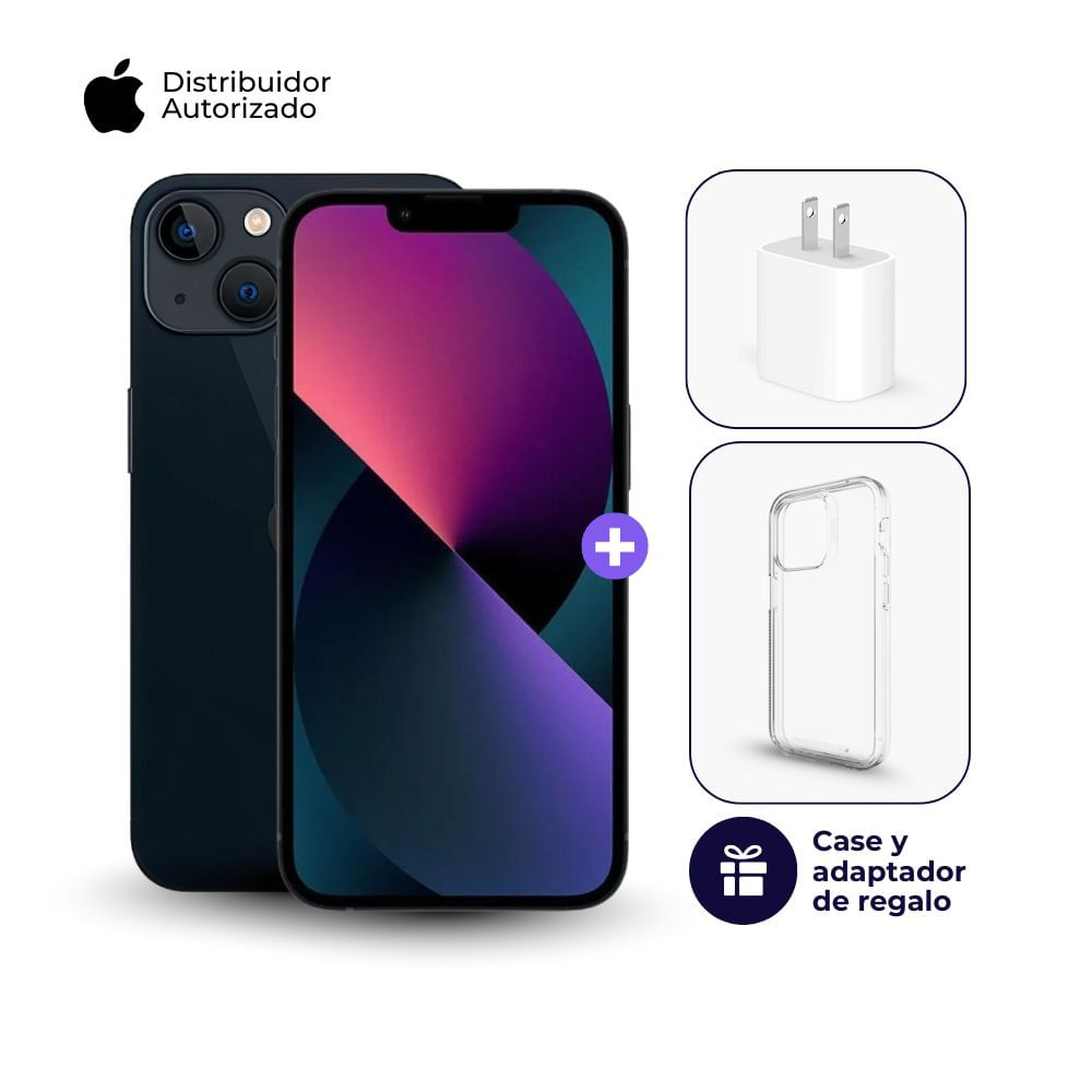 iPhone 13 128GB Negro y Adaptador 20w - Case Space