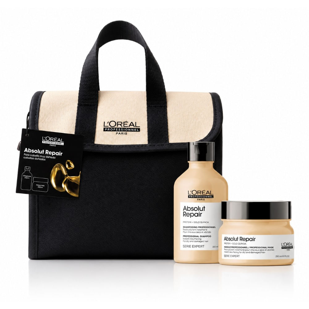 Loreal Professionnel Absolut Repair pack reparación intensa shampoo  mascarilla cosmetiquera