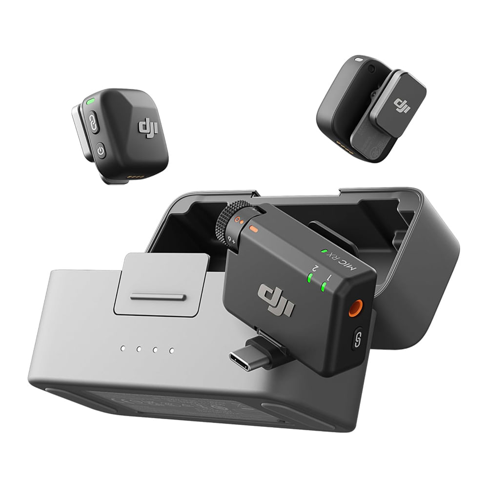 Micrófono inalámbrico DJI Mic Mini con 2 TX 1 RX y estuche de carga Hasta 48 horas de duración