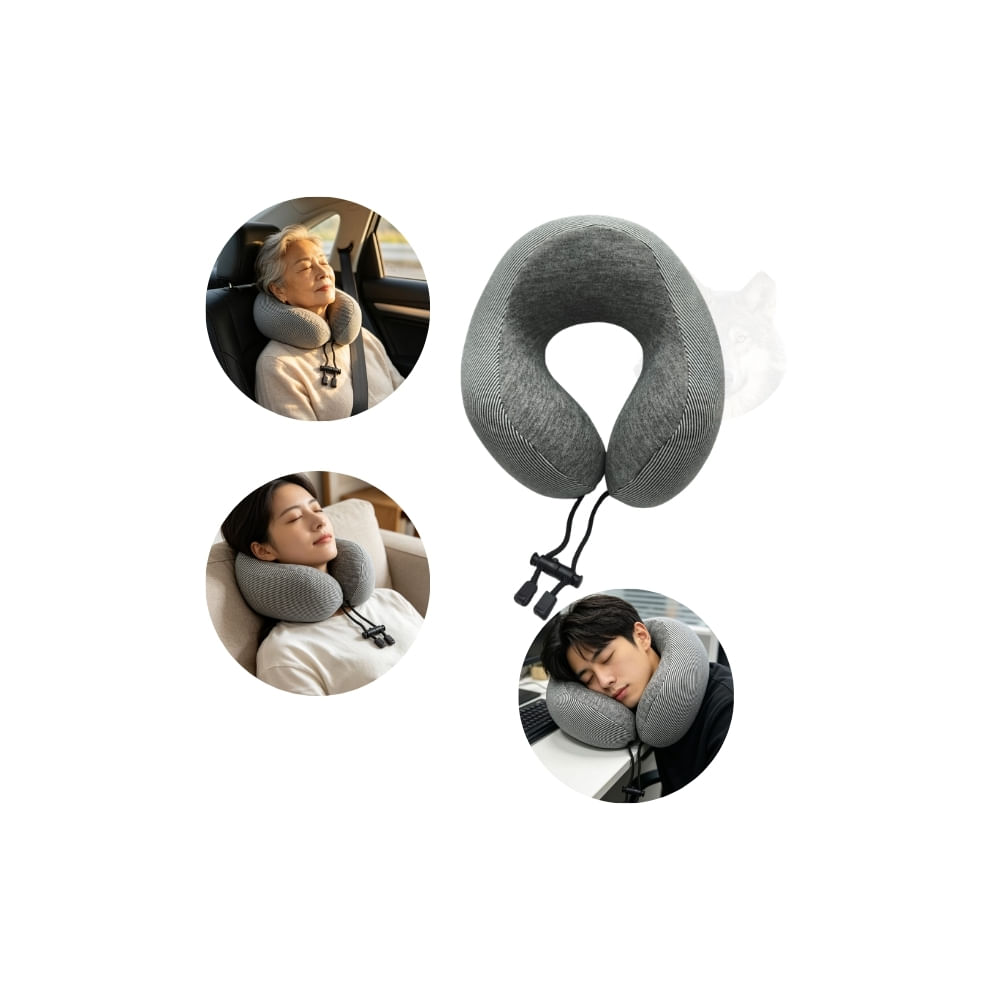 Cuellera de Viaje Ergonómica Cervical COLOR GRIS