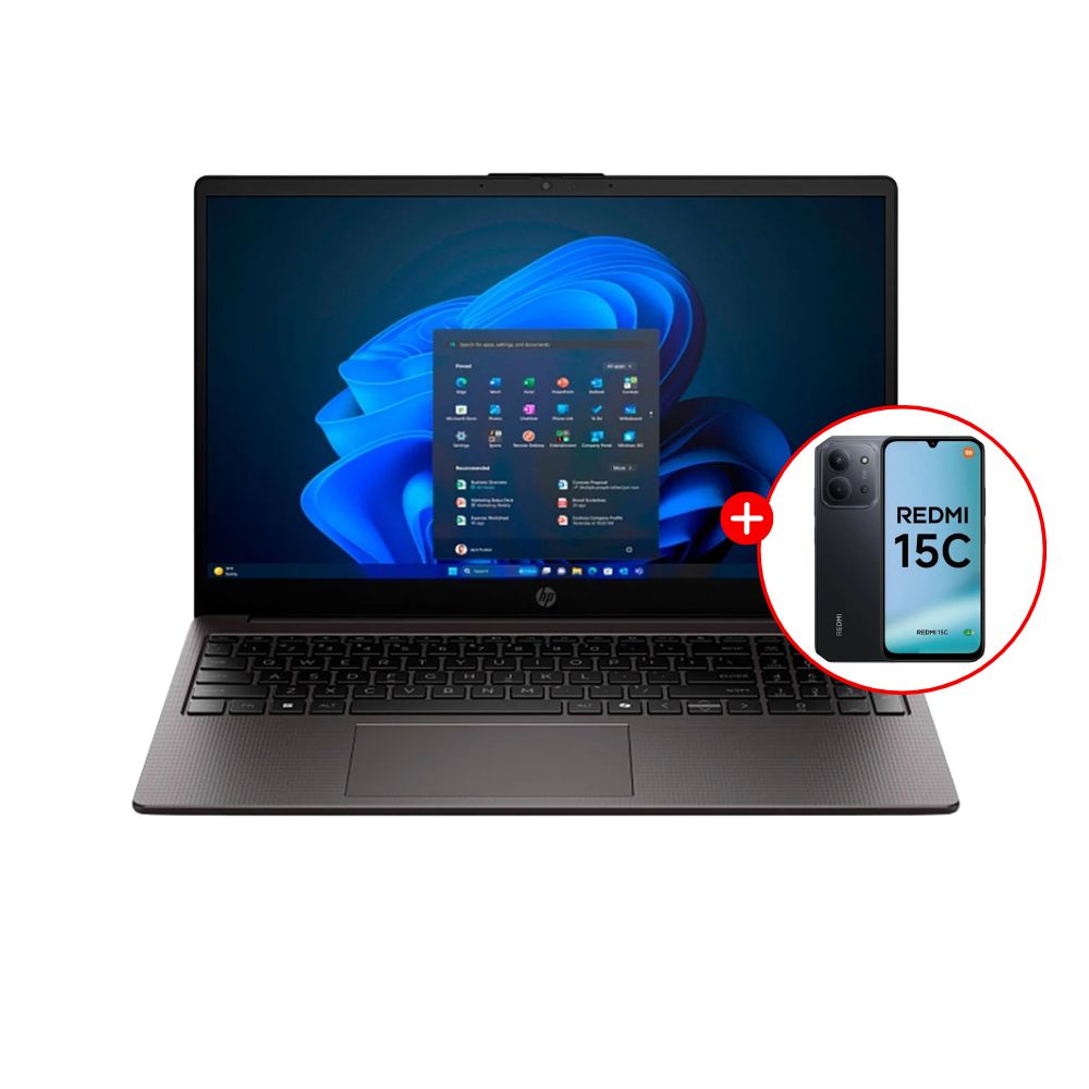 Combo Laptop HP 250R G10 15.6"" Intel Core i5 512GB SSD 8G + Celular Xiaomi REDMI 15C Gris Oscuro