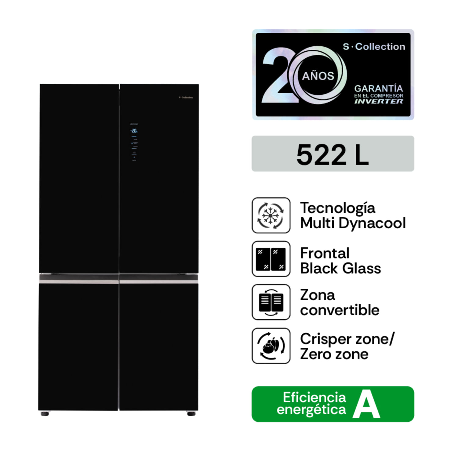Refrigeradora SOLE Side by Side 522L 3120SOLREF522BG