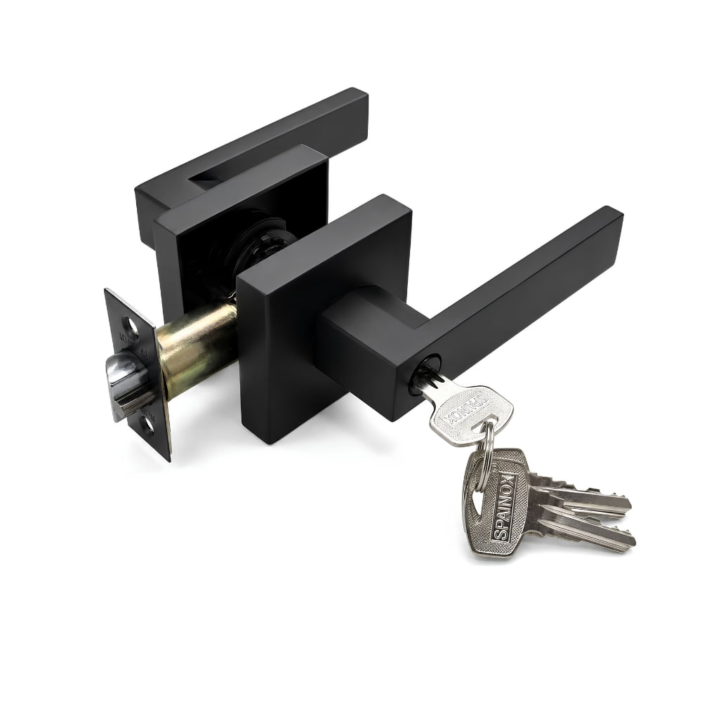 CERRADURA MANIJA NEGRO MATE DORMITORIO PESADA SPAINOX