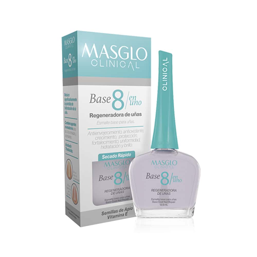 Esmalte base para uñas Masglo Clinical Base 8 en 1 regenadora
