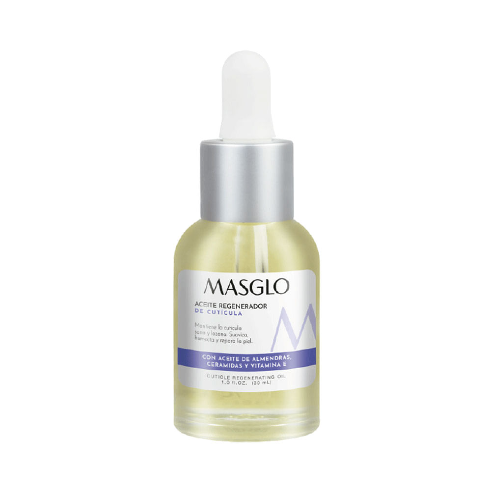 Aceite Regenerador de Cutícula Masglo con aceite de almendras 30 ml