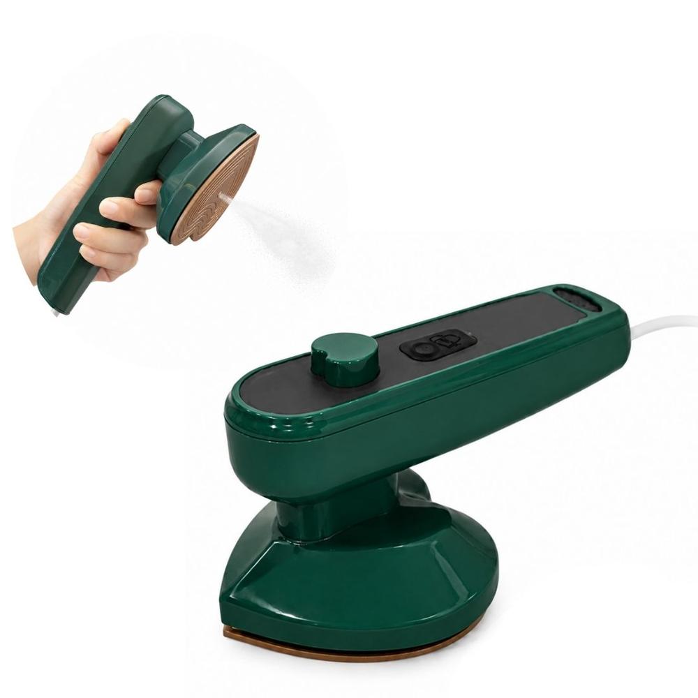 Plancha de Corazón a Vapor Eléctrica Planchado Ropa Vertical Horizontal Antiadherente Verde