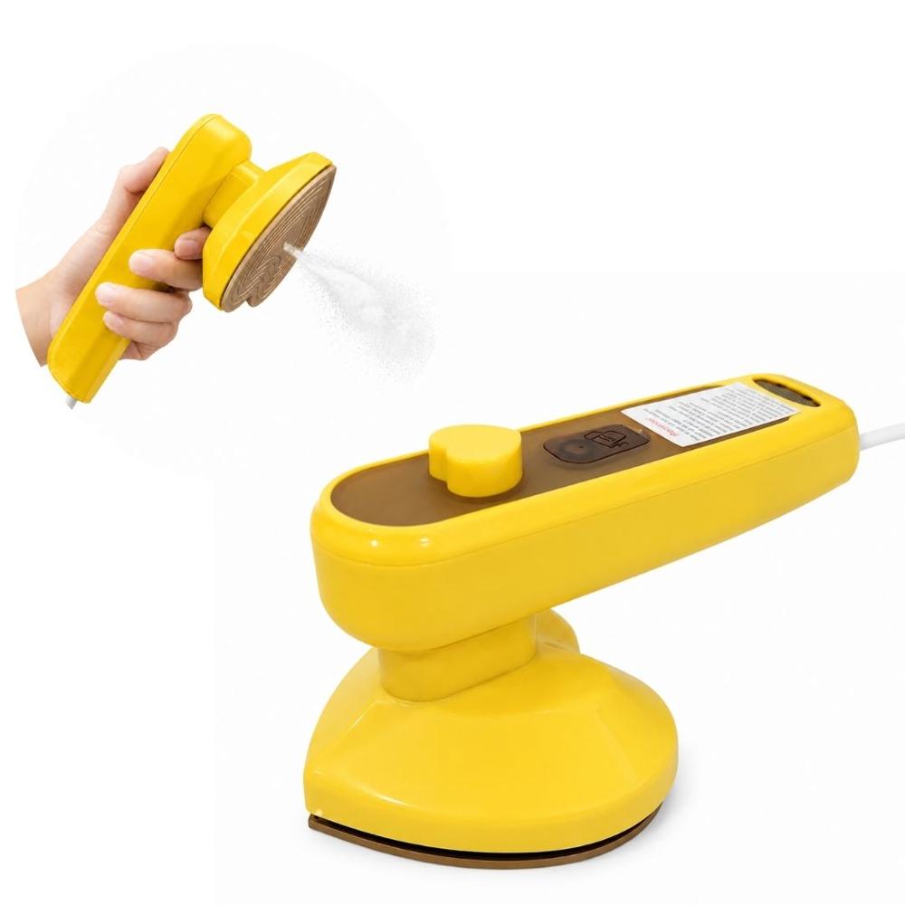 Plancha de Corazón a Vapor Eléctrica Planchado Ropa Vertical Horizontal Antiadherente Amarillo