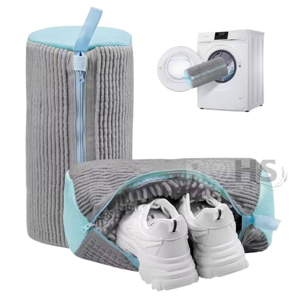 Bolsa Protectora de Lavado de Zapatillas en Lavadora Gris