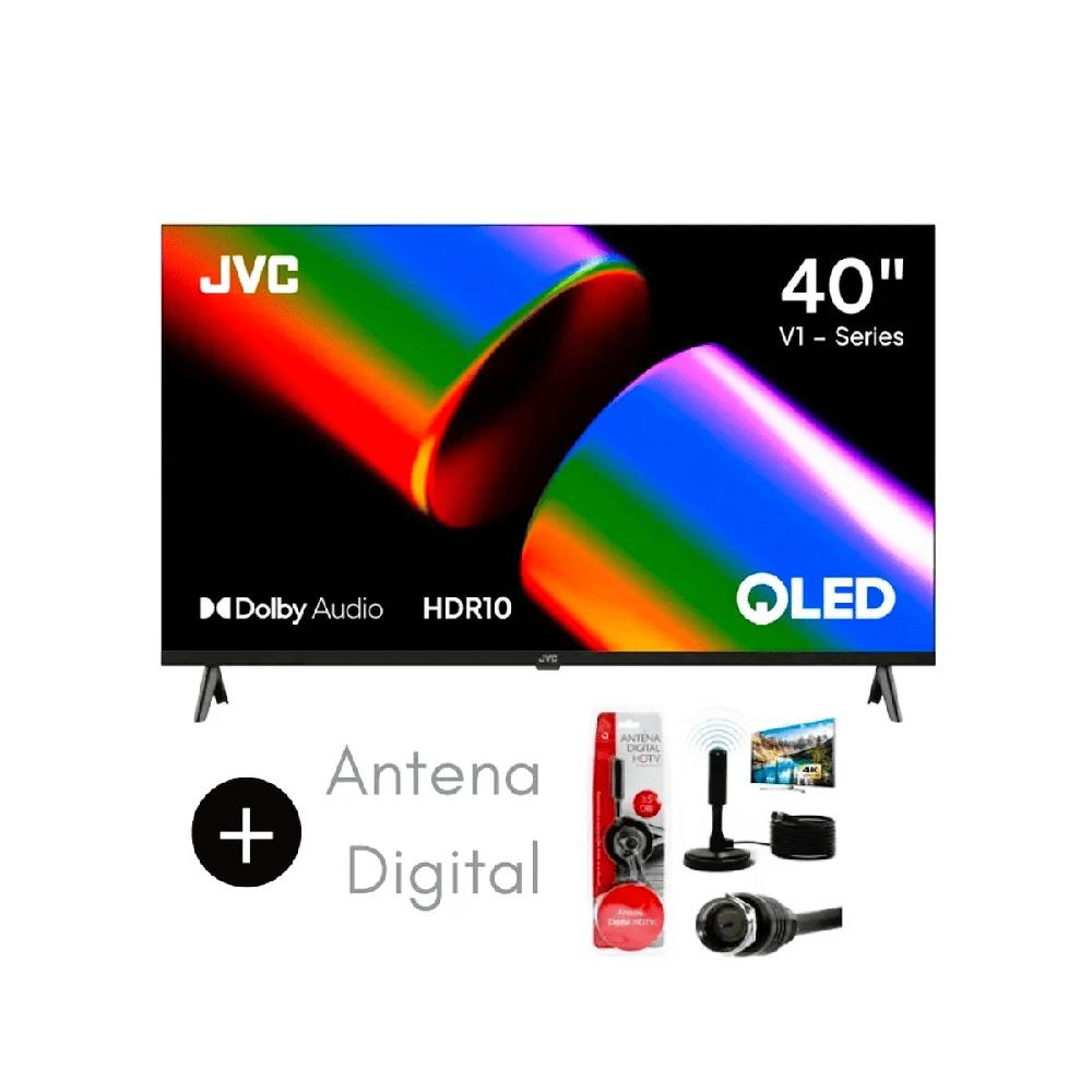 TELEVISOR JVC 40 PULGADAS QLED FHD Smart TV GOOGLE TV LT-40KB758 - Antena Digital -Nuevo