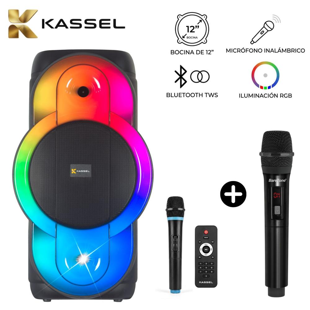 Promo Parlante Portátil Kassel K1214 Boufer 12"" + 02 Micrófonos
