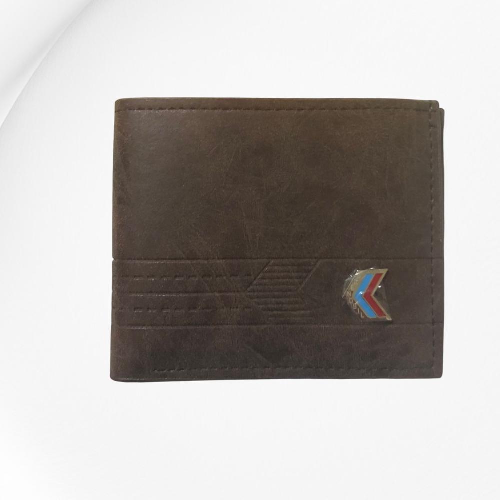 BILLETERA PARA HOMBRE CUERO PU MARRON