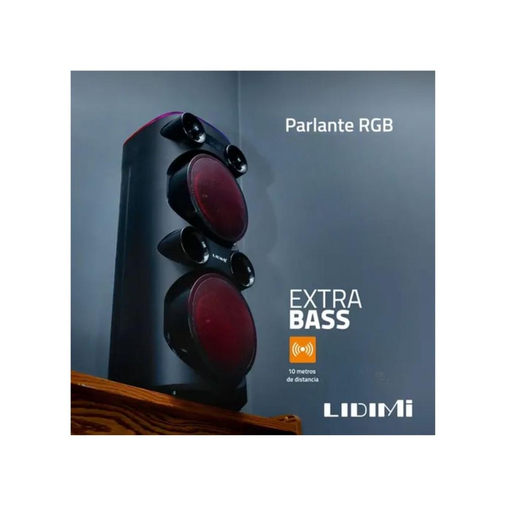 Parlante Torre Bluetooth Lidimi Doble Woofer LD-S063AC  Negro