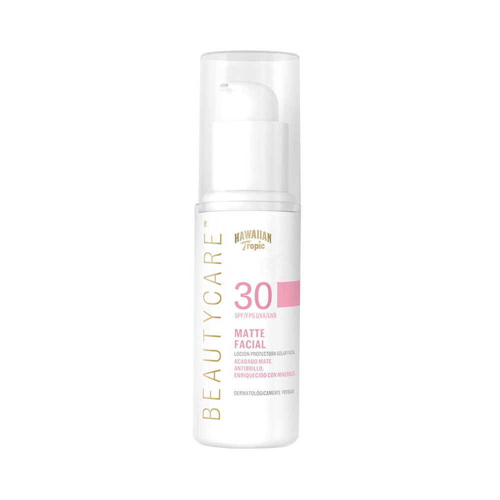 Protector Solar facial Hawaiian Tropic Beauty Care Matte FPS 30 acabado mate
