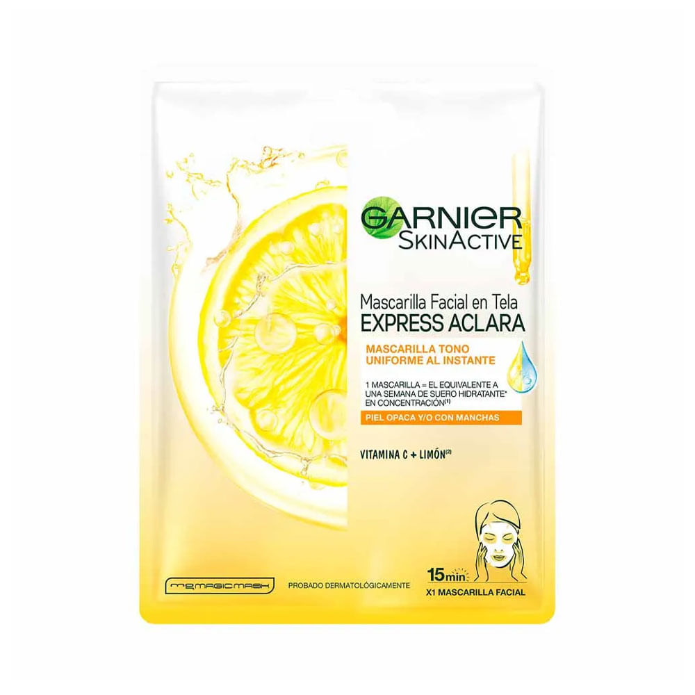 Mascarilla facial Garnier Skin Active Express Vitamina C Tono Uniforme