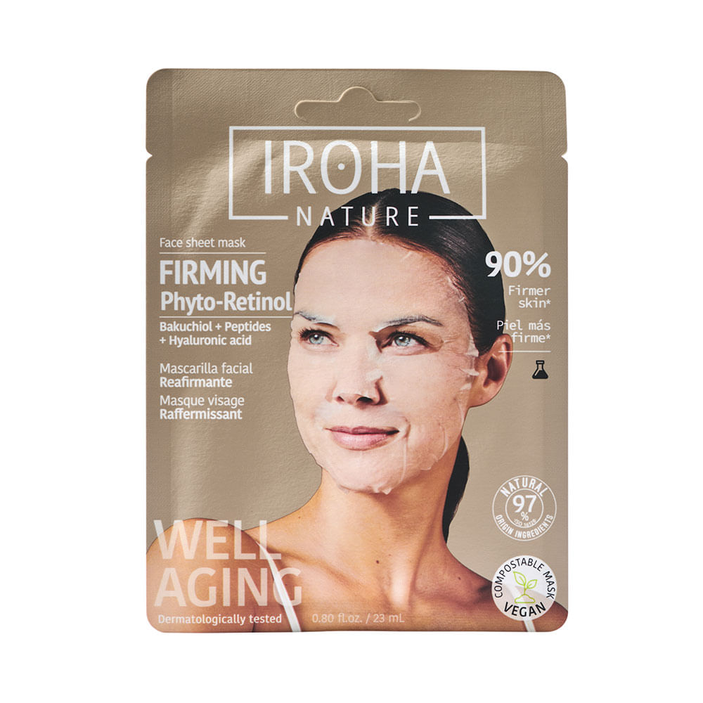 Mascarilla Facial Reafirmante Antiedad Iroha Bakuchiol y Péptidos 23 ml