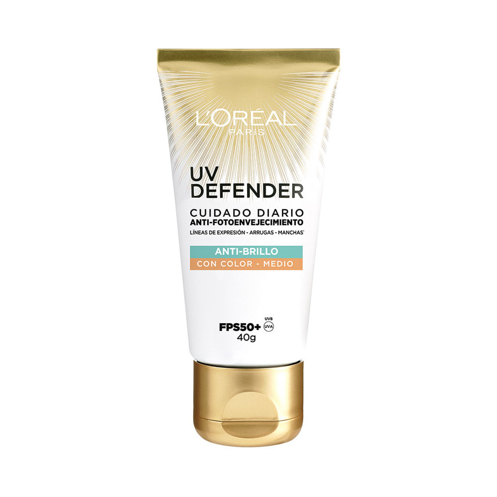 Protector Solar L'Oréal Paris UV Defender Anti-Oilness Medium FPS 50+