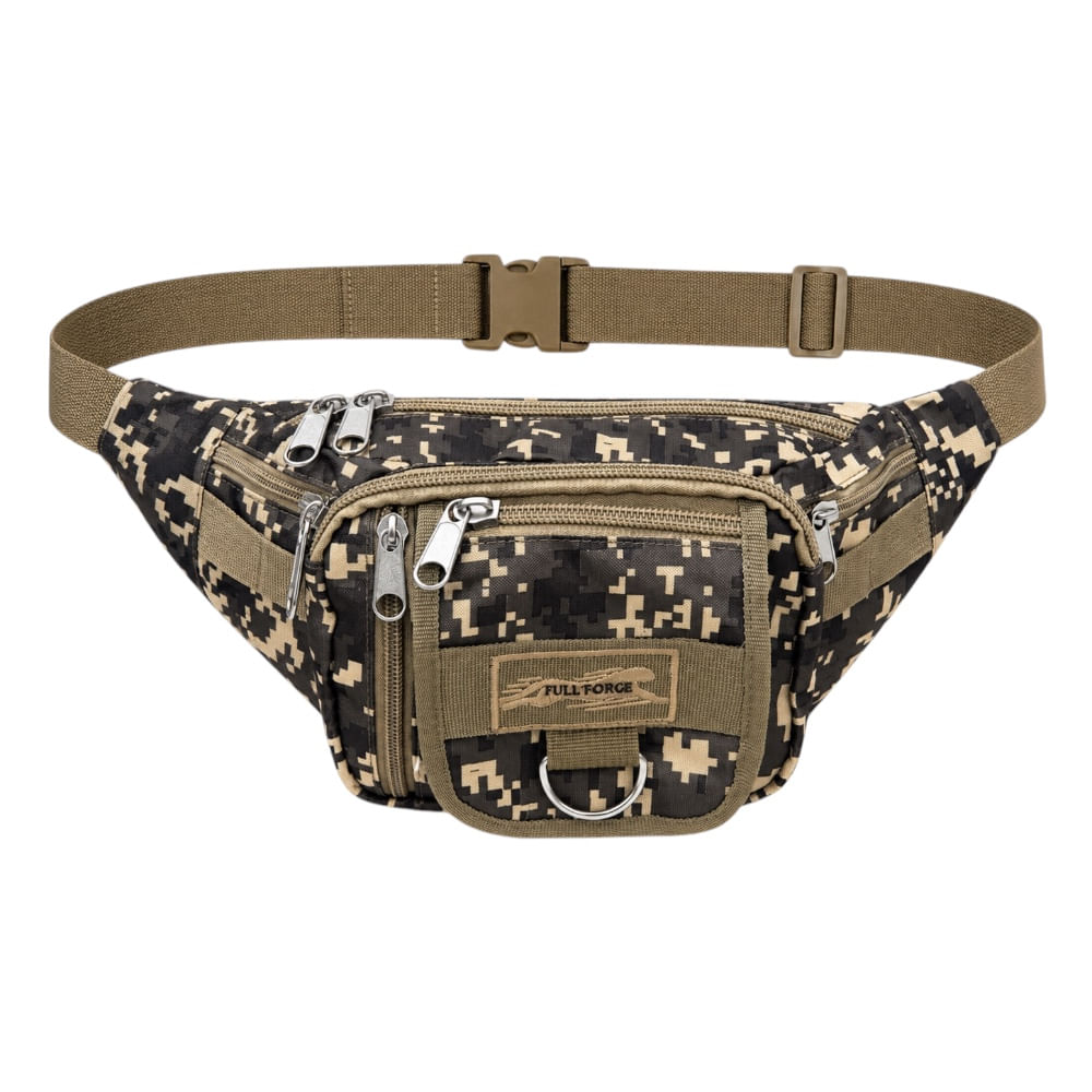 Canguro Táctico XL Full Force Multi Bolsillos Marrón Camuflado