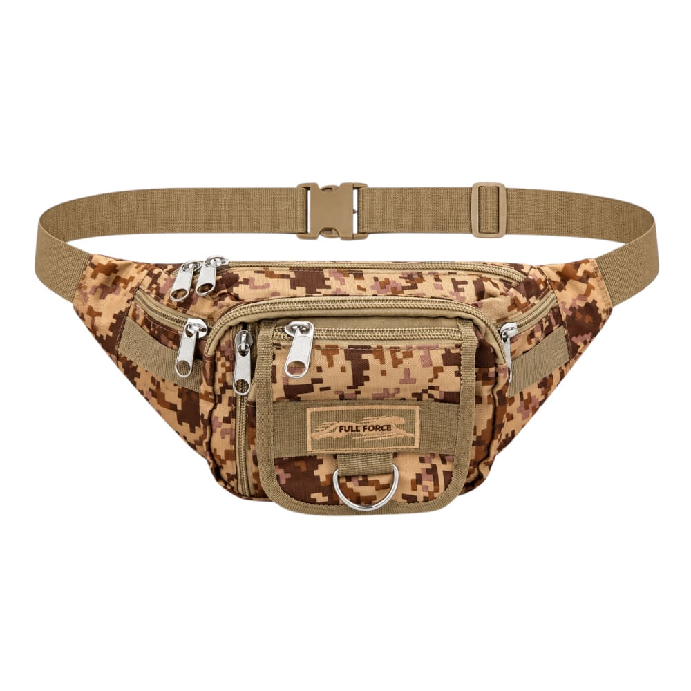 Canguro Táctico XL Full Force Multi Bolsillos Arena Camuflado