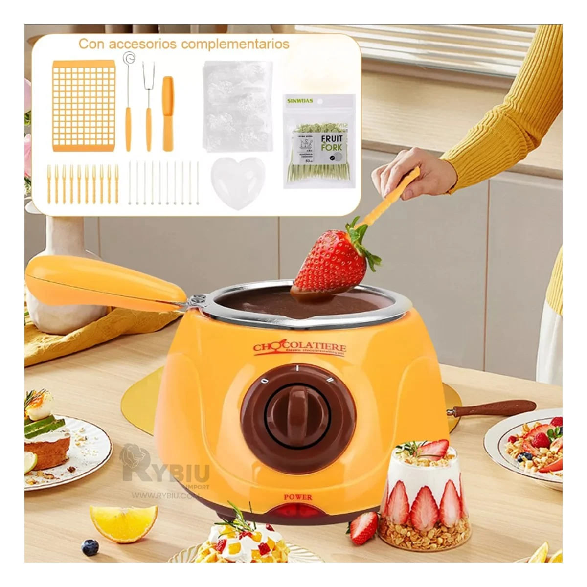 Mini Olla Chocolatera Derretidor Eléctrica para Fondue y Repostería