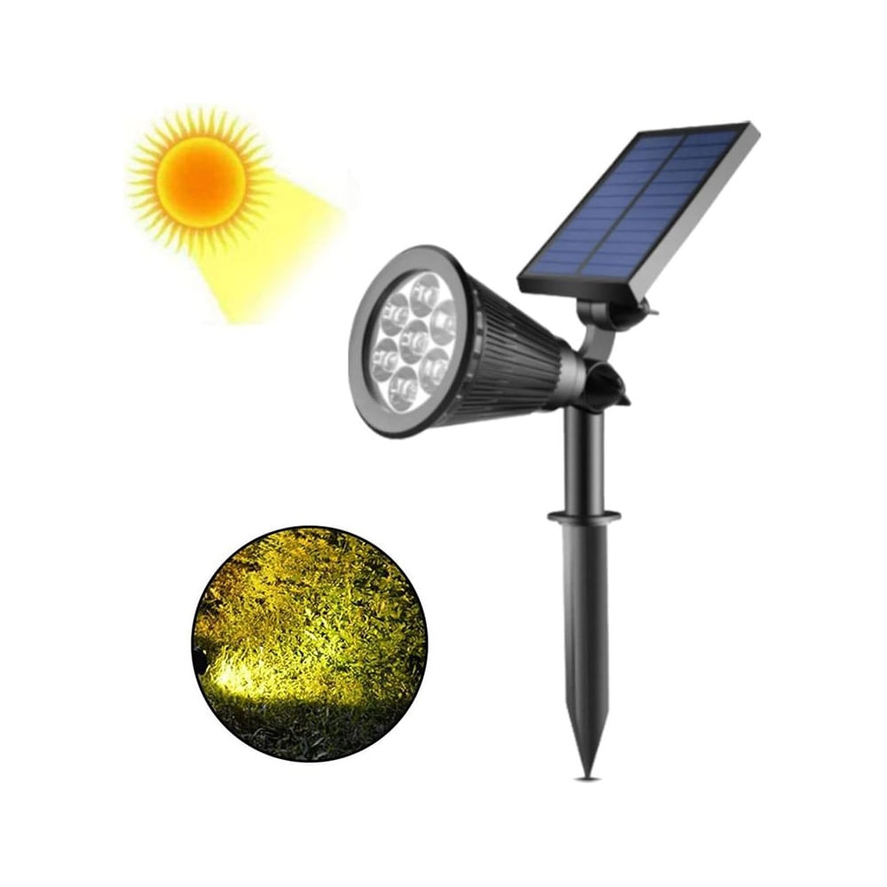 Estaca Solar LED Lampara Jardín Iluminación Decoración Exterior 7LEDS