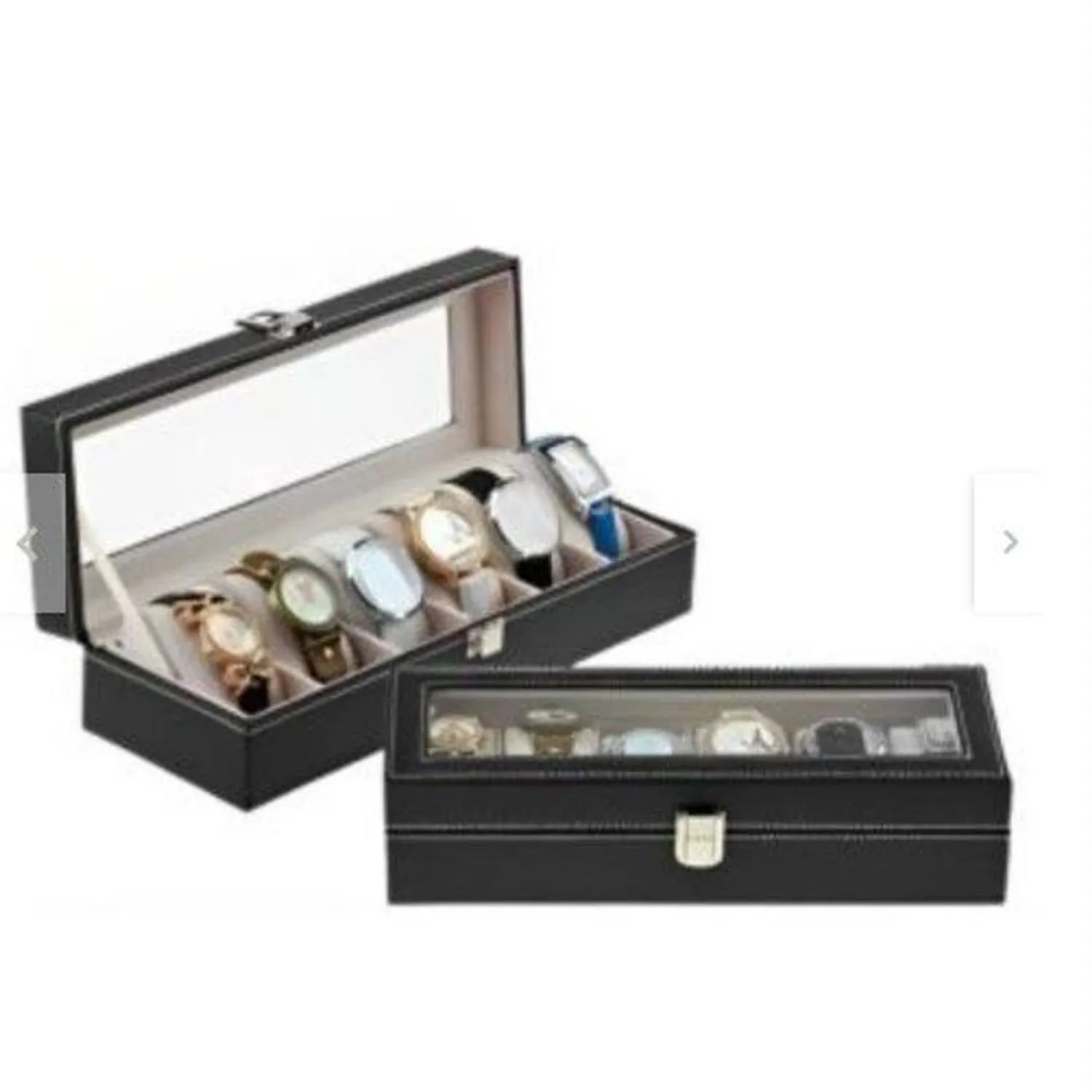 Caja Organizadora de 6Relojes Porta Relojes Organizador de 6Compartimientos Portarelojes Exhibidor