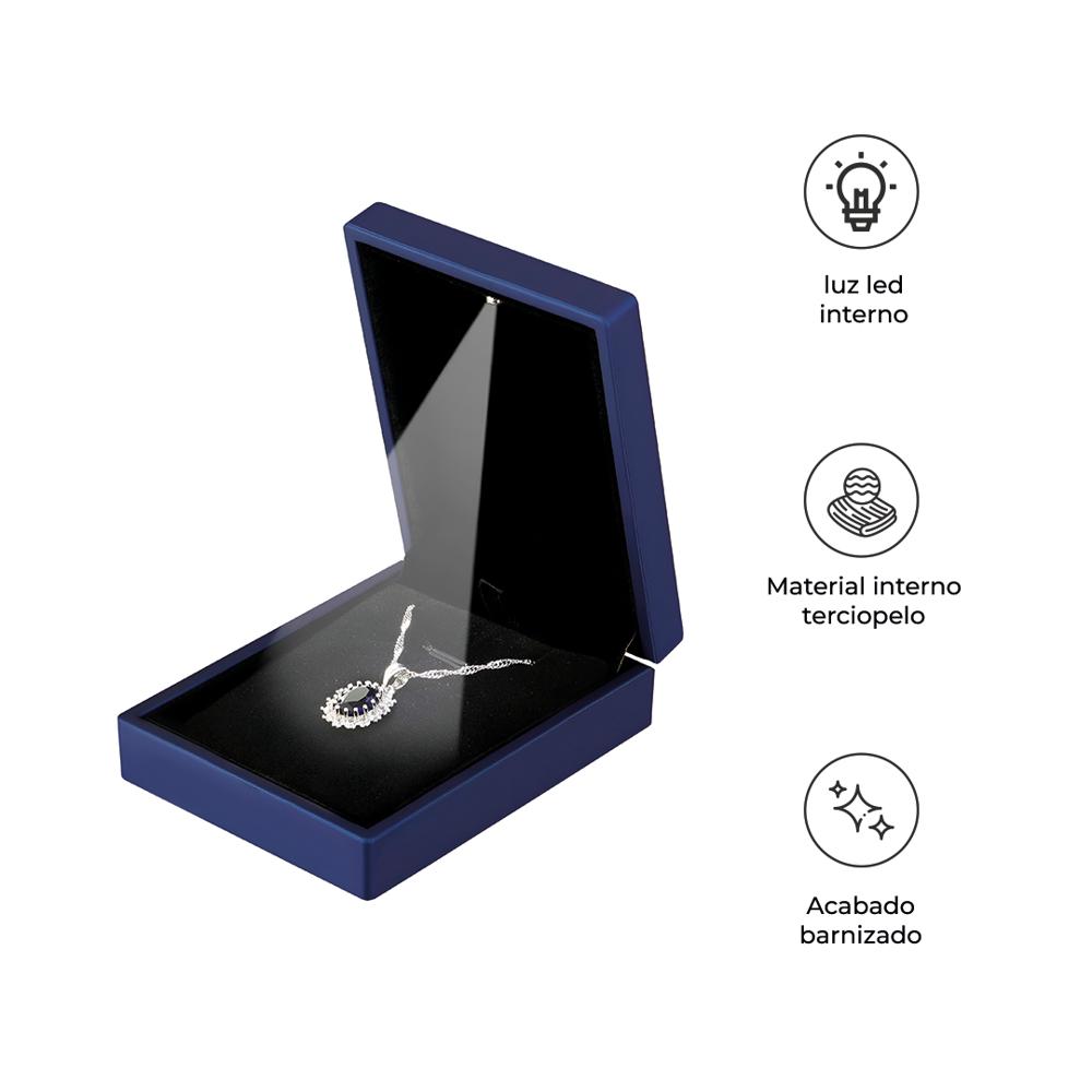 ESTUCHE DE LUJO PARA COLLAR CON LUZ LED AZUL