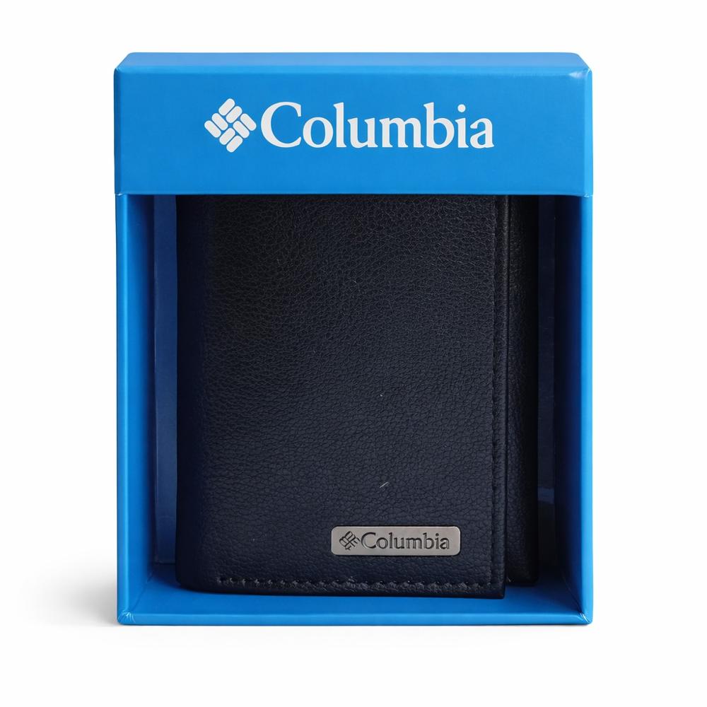 BILLETERA COLUMBIA HOMBRE CUERO NEGRO