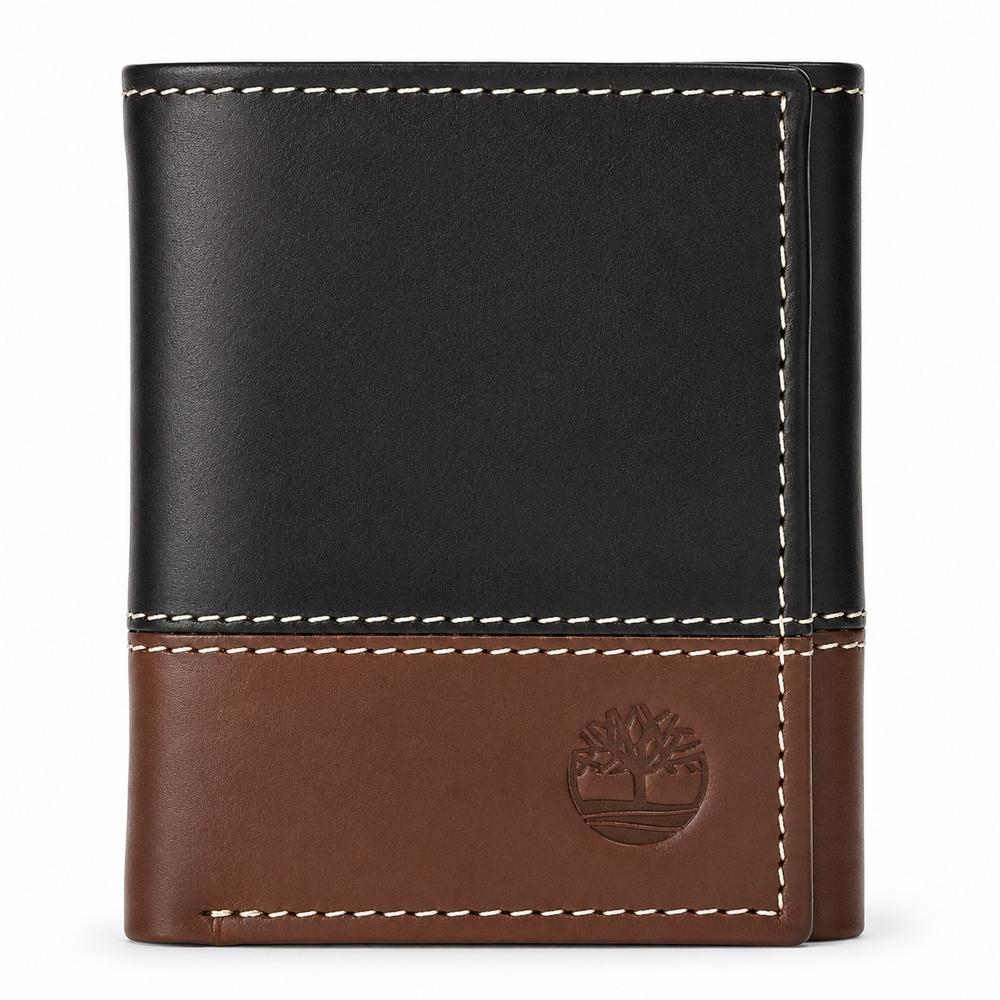 BILLETERA TIMBERLAND HOMBRE CUERO MARRON CON NEGRO
