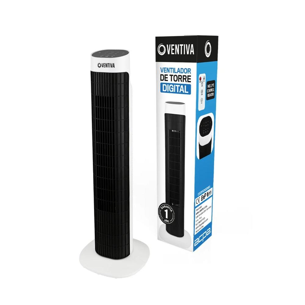 Ventilador de Aire Tipo Torre 82cm Blanco con Control Remoto Timer