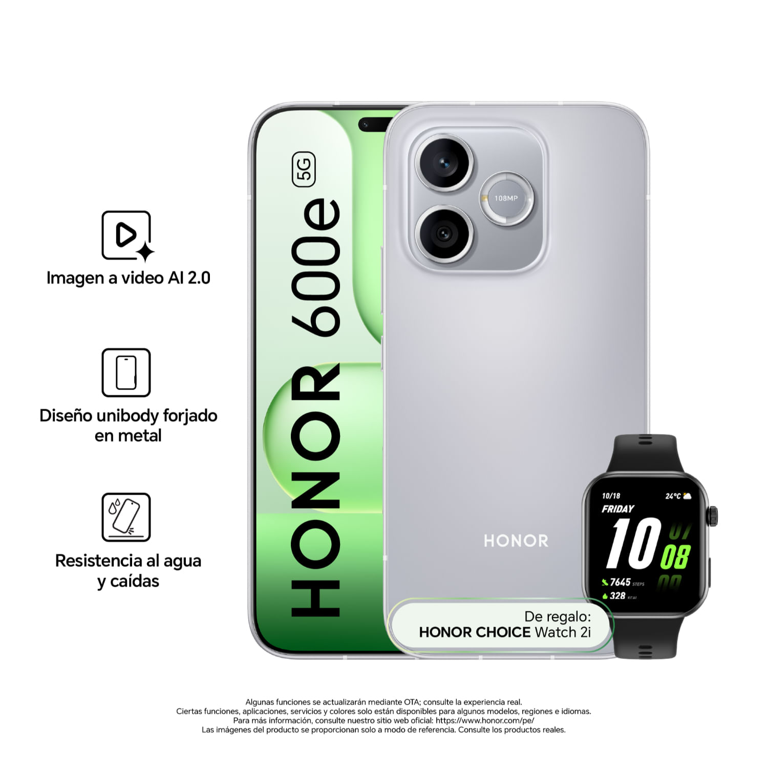 HONOR 600e 8GB+512GB Velvet Grey+CHOICE Watch 2i