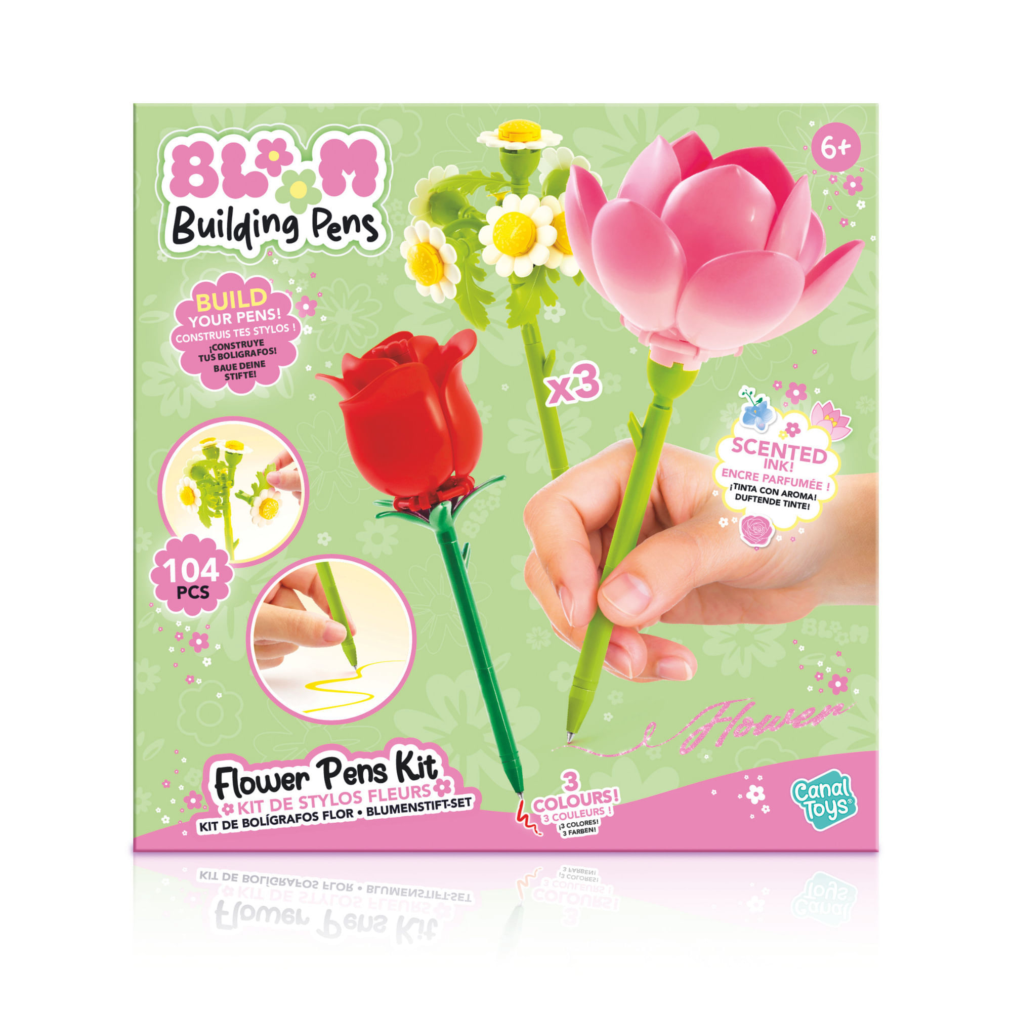Pack Lapiceros Armables CANAL TOYS Diseño Flor 3un