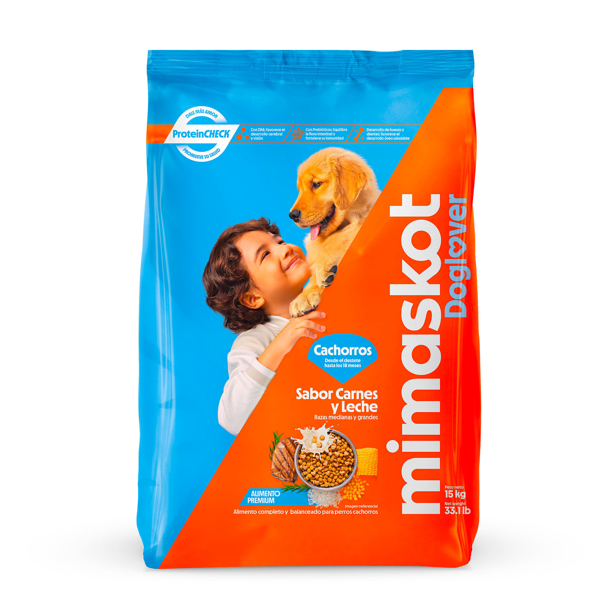 Alimento para Perro MIMASKOT Cachorro Medianos y Grandes Sabor Carne Bolsa 15Kg