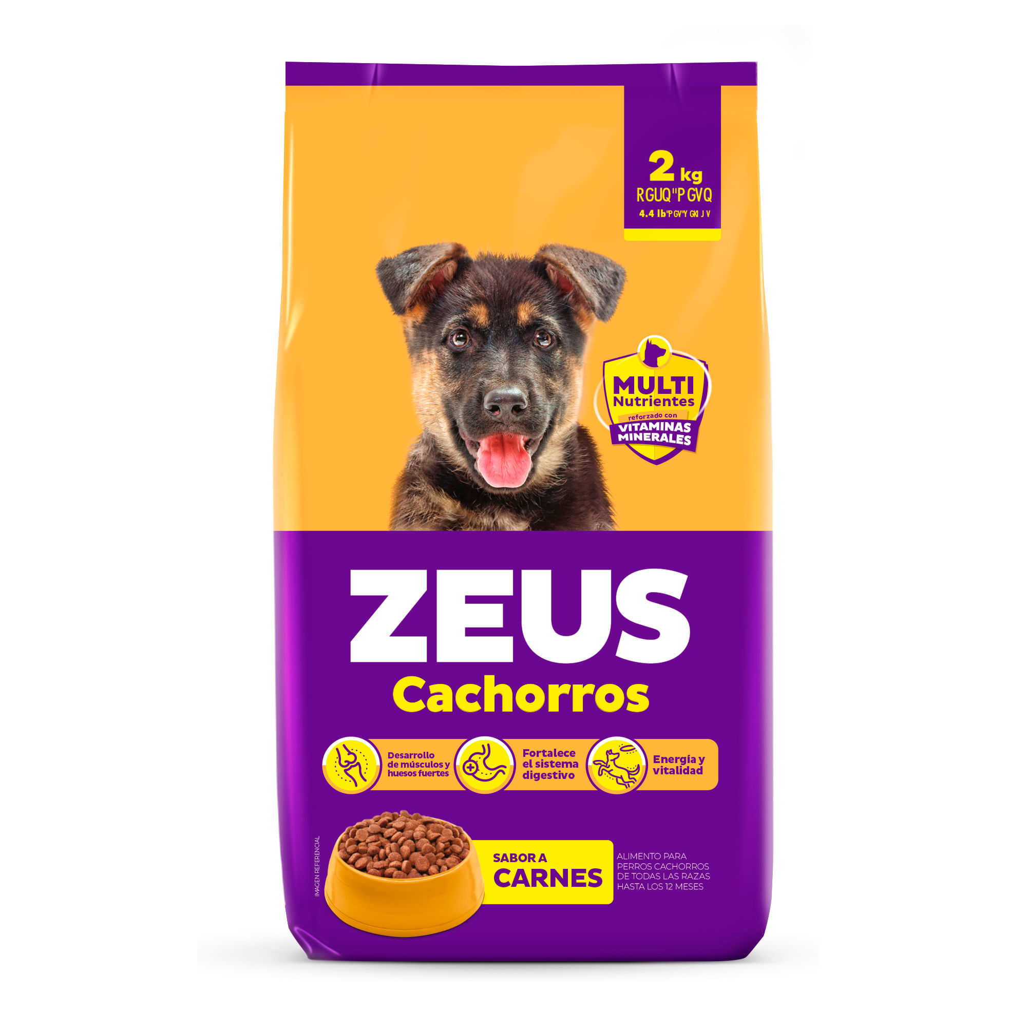 Alimento para Perro ZEUS Cachorro Sabor Carne Bolsa 2Kg