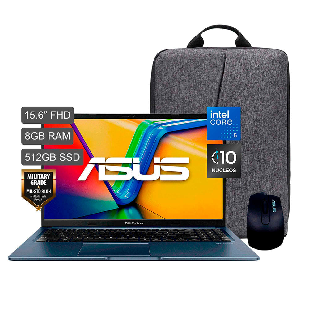 Laptop ASUS Vivobook 15 X1504VA-BQ4454W 15.6'' Intel core 5-120U 8GB 512GB SSD