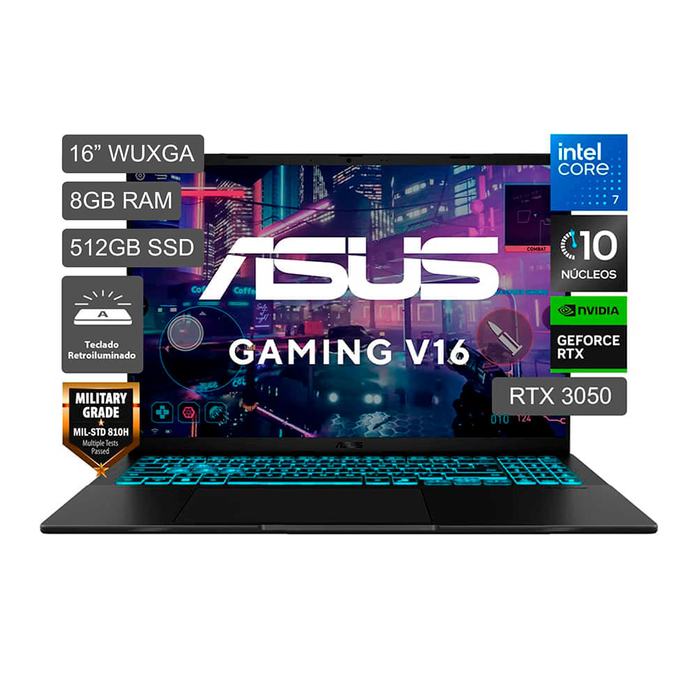 Laptop ASUS Gaming V16 V3607VJ-TK286W 16'' Intel core 7-240H 8G  512GB SSD RTX3050
