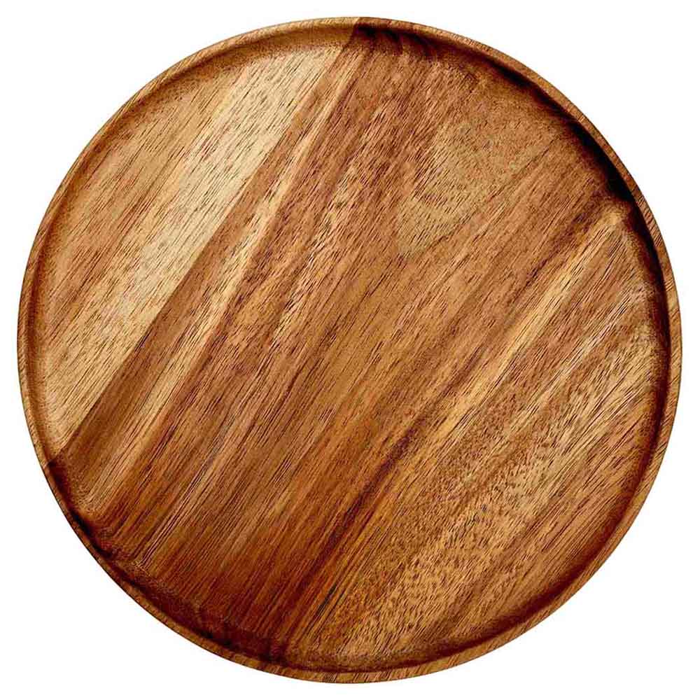 Plato DECO HOME Redondo Madera Acacia