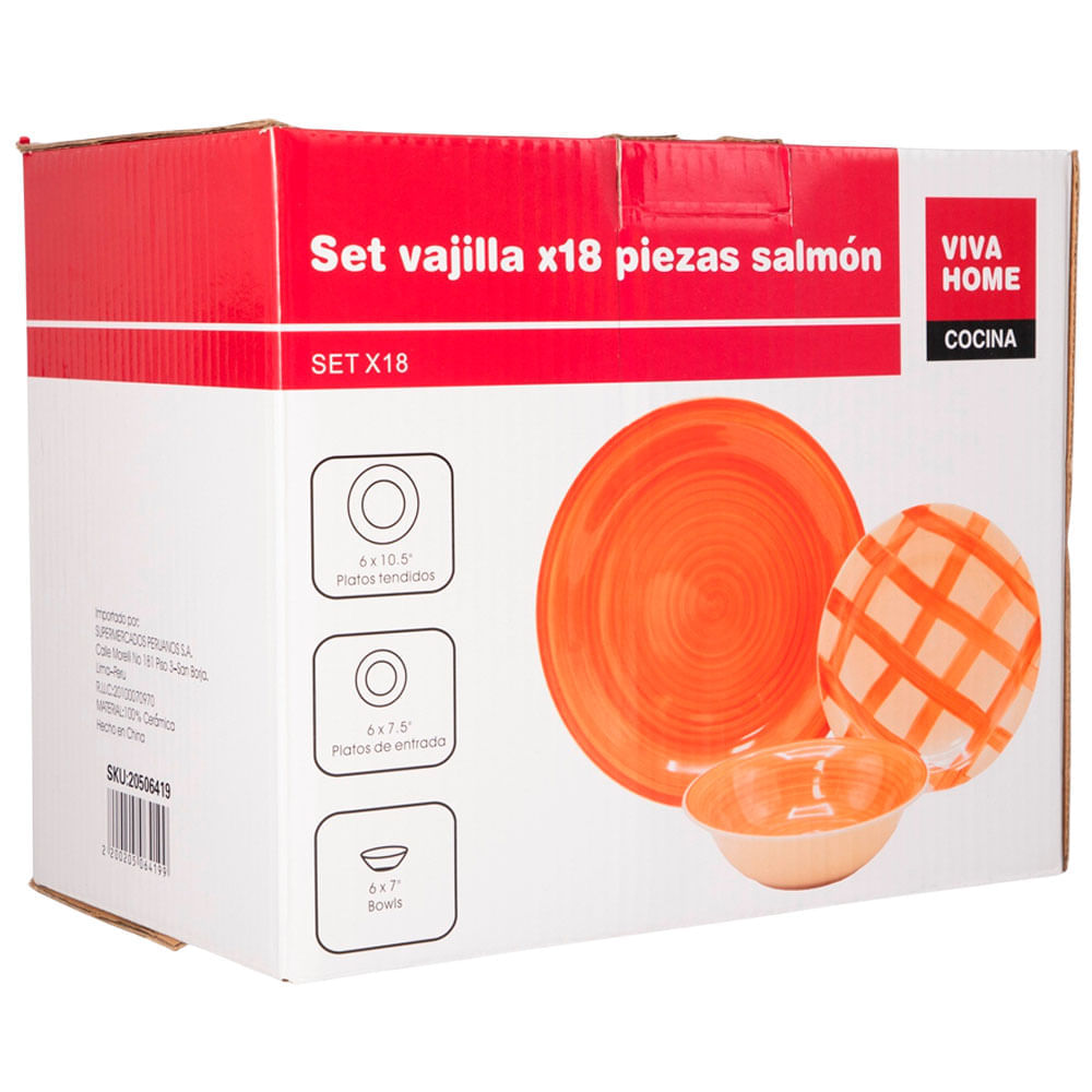 Set VIVA HOME Vajilla 18pzas Diseño 2