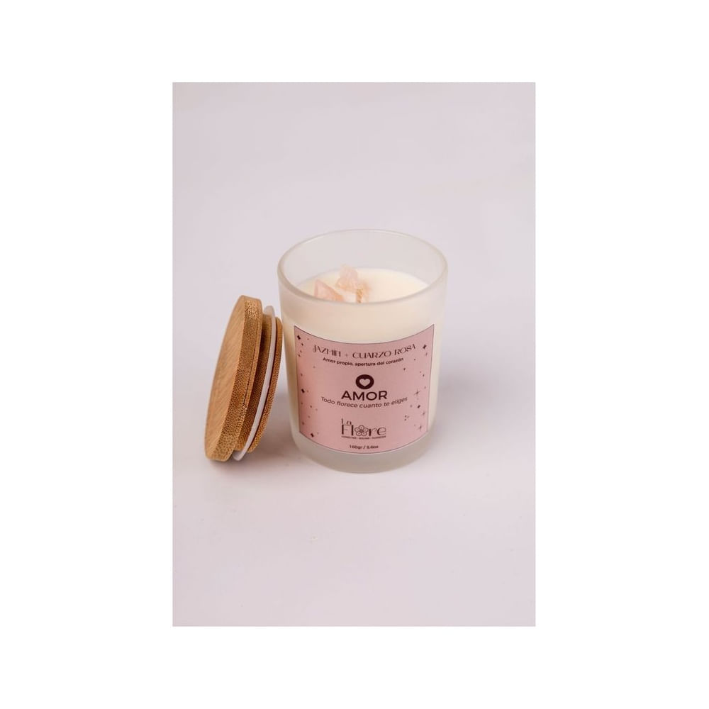 Vela de Soya Aromática AMOR Pétalos de Jazmín- 160GR Blanco Vela de Soya Aromática AMOR Pétalos de Jazmín- 160GR Blanco