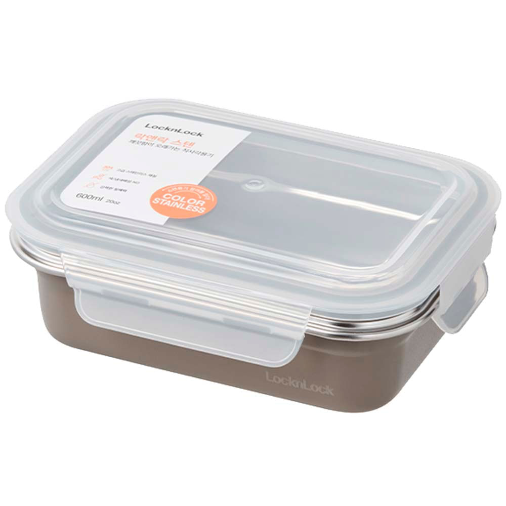 Envase LOCK&LOCK De Acero Gray 600ml R
