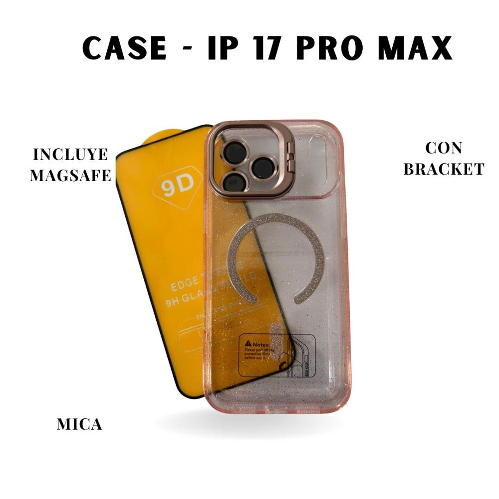 CASE MAGSAFE IPHONE 17 PRO MAX ROSADO TRANSPARENTE
