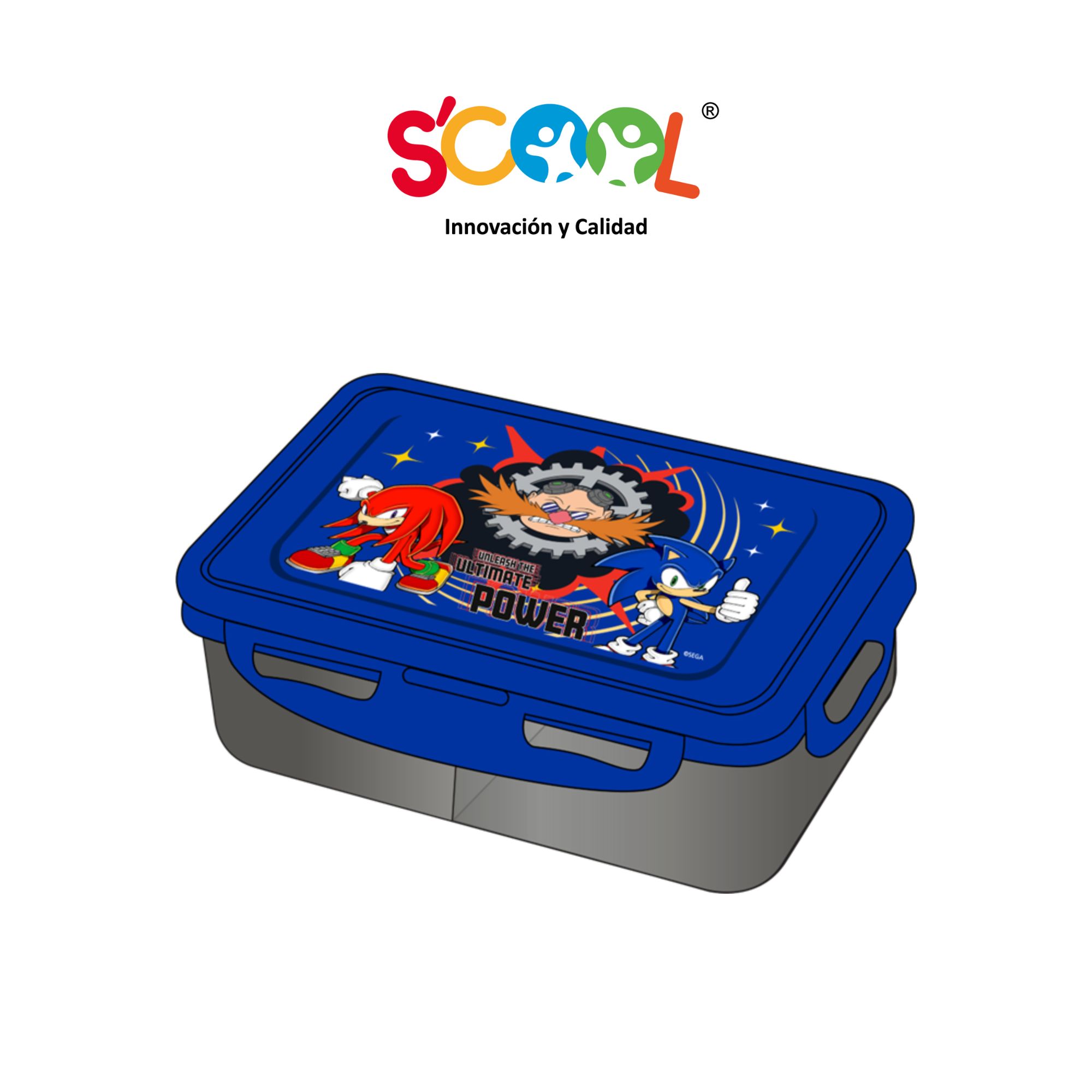 Táper SCOOL Pp Rect 640ml C/Div Sonic