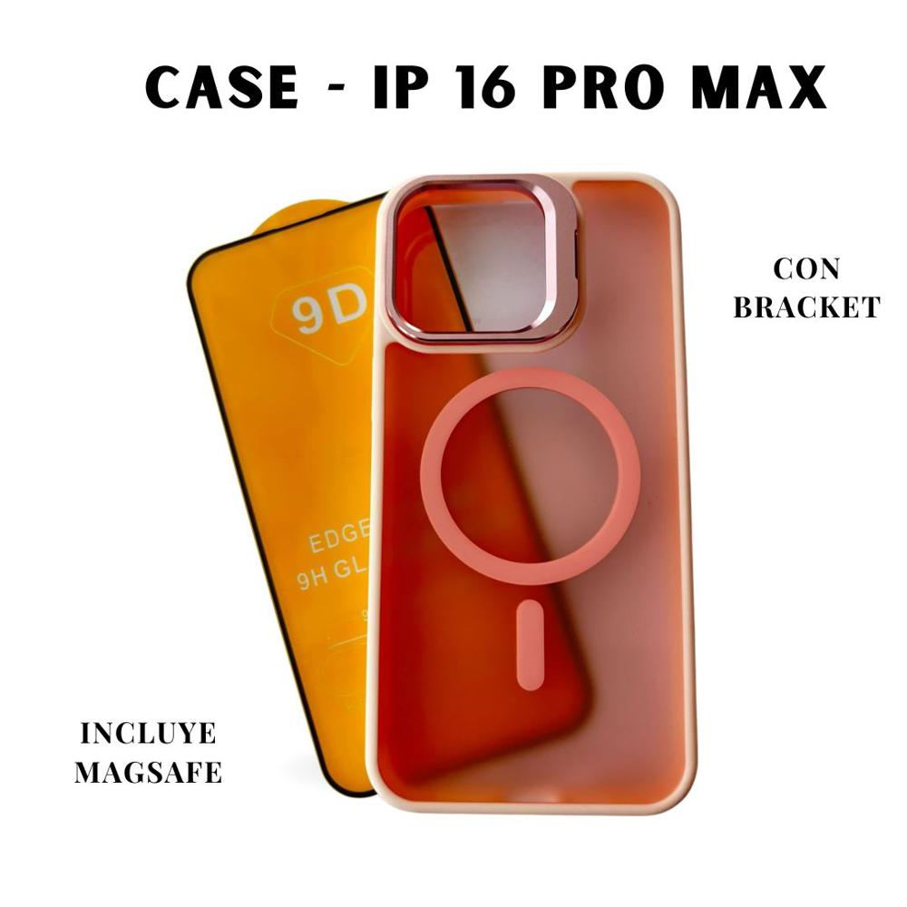 case magsafe iphone 16 pro max  rosado