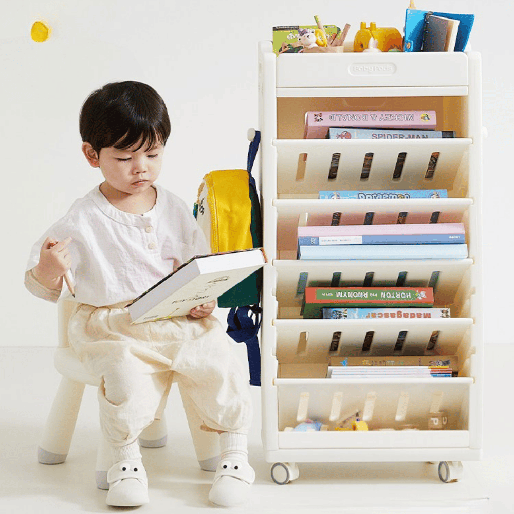 Librero con ruedas 360grados para niños beige hasta 45 kilos