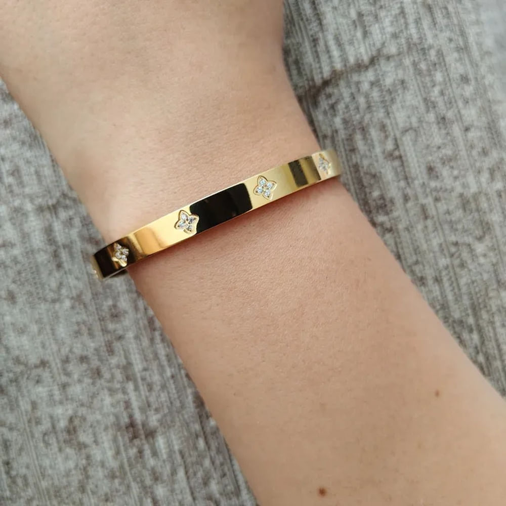 Pulsera para mujer  acero inoxidable trébol Tessa dorada