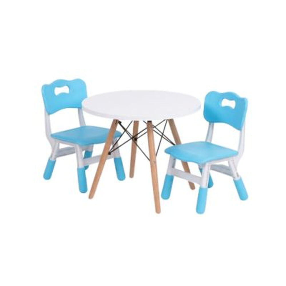 PACK de 2 Sillas Grecia KIDs Celeste + Mesa Modelo Sofia niño Blanco