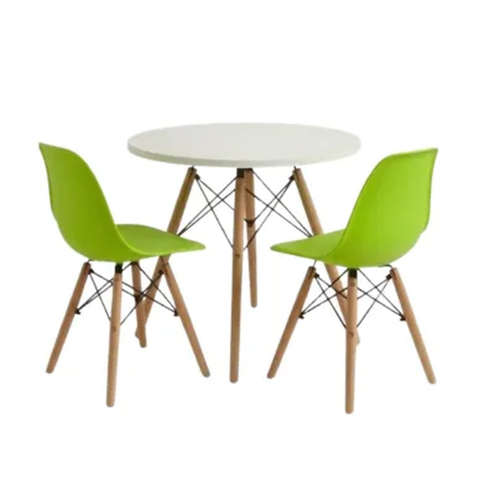 PACK de 2 Sillas Sofia Niño Verde + Mesa Modelo Sofia niño Blanco